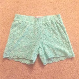Mint Lace Shorts